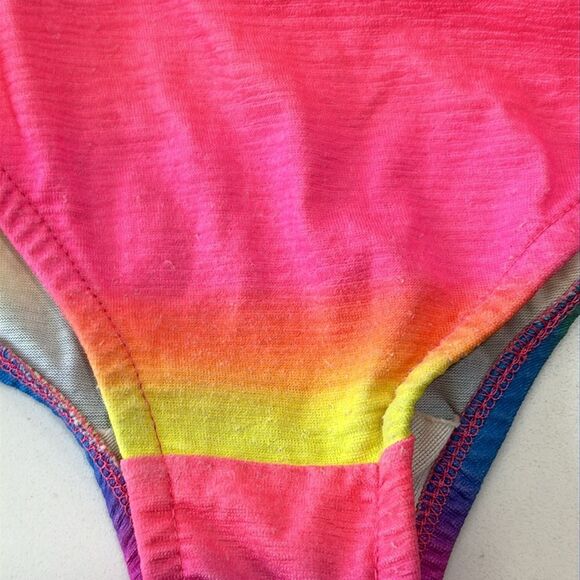 Pacific Connections One Piece Girls Multicolor Rainbow Swimsuit Bathing Suit - Picture 5 of 7